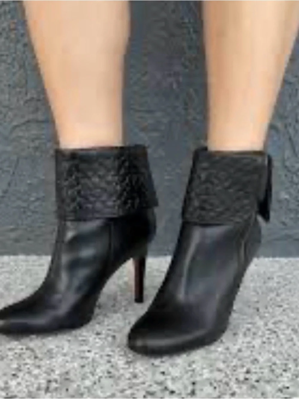 COACH Mackenna Black Leather Ankle Booties with Signature Cuff